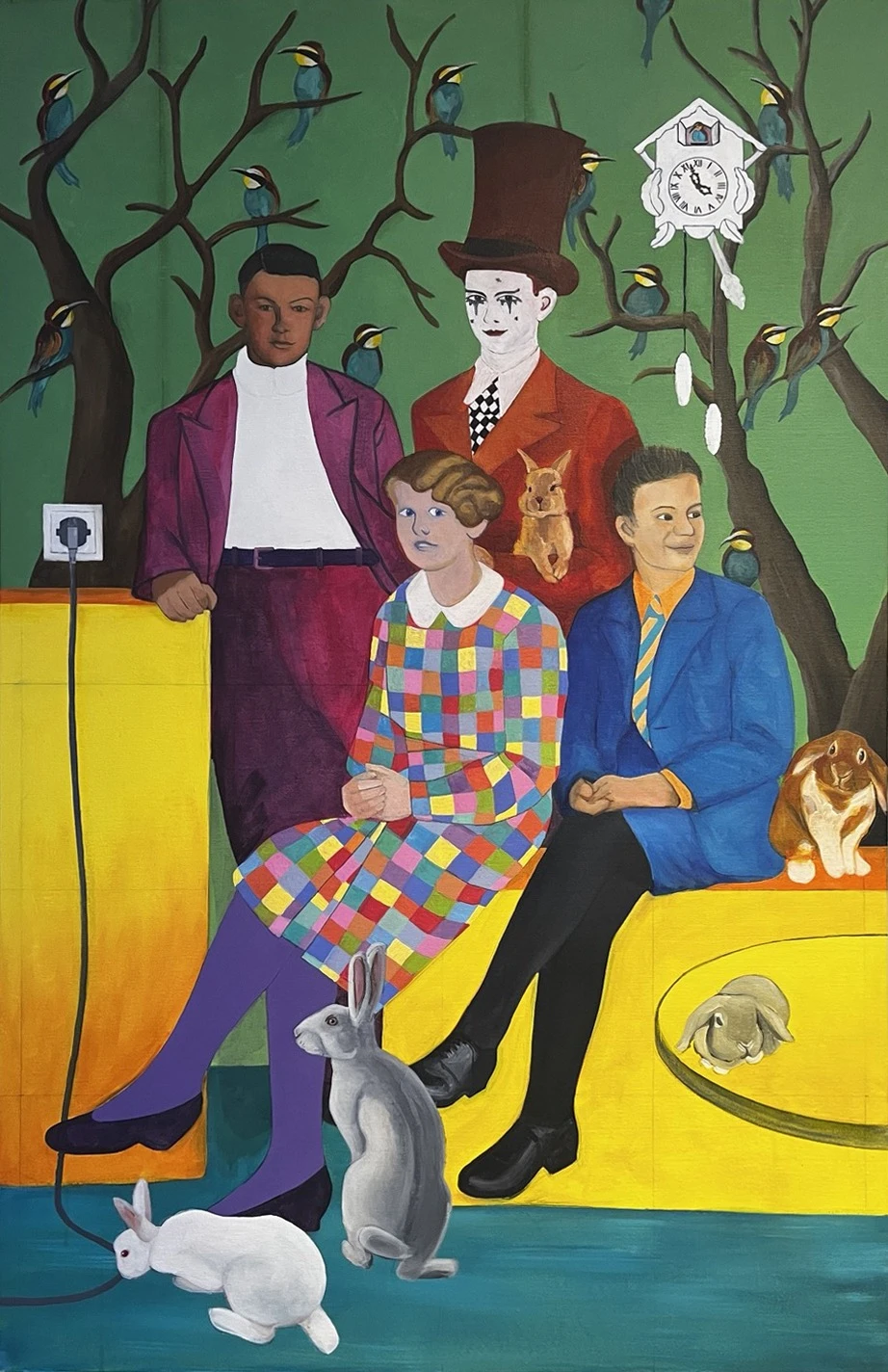 'Wachtkamer van de verbeelding' 2026, acryl op doek, 95 x 100cm