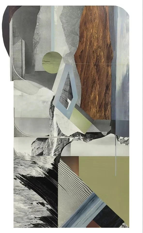 'Earth interior, Layers of the earth', collage, 90 x 60cm